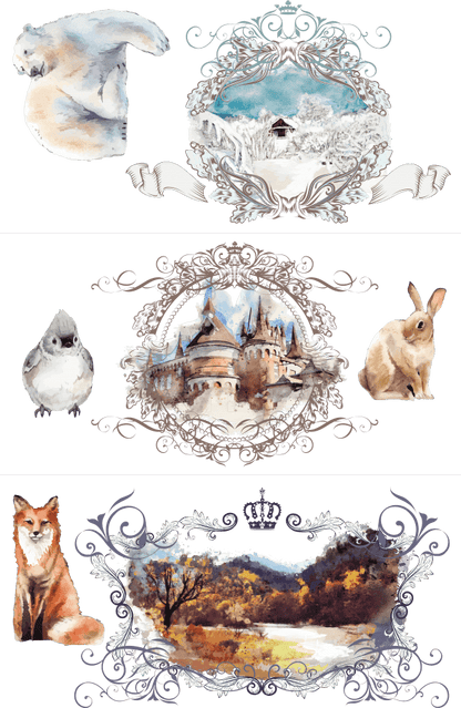 SEASONS - 3 parts - Hokus Pokus Rub On Decor Transfer Decal - Furniture Transfer - Baillea's Interiors -