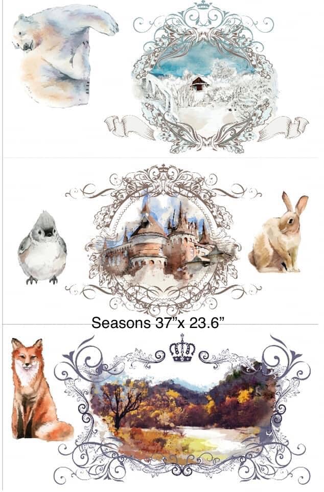 SEASONS - 3 parts - Hokus Pokus Rub On Decor Transfer Decal - Furniture Transfer - Baillea's Interiors -