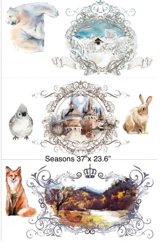 SEASONS - 3 parts - Hokus Pokus Rub On Decor Transfer Decal - Furniture Transfer - Baillea's Interiors -