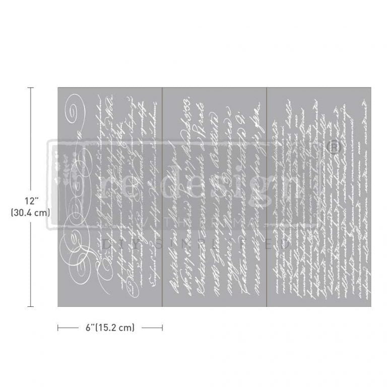 SECRET LETTER II - 3 sheets - 15cm x 30cm each - Redesign Decor Transfer Decal - Furniture Transfer - Baillea's Interiors -
