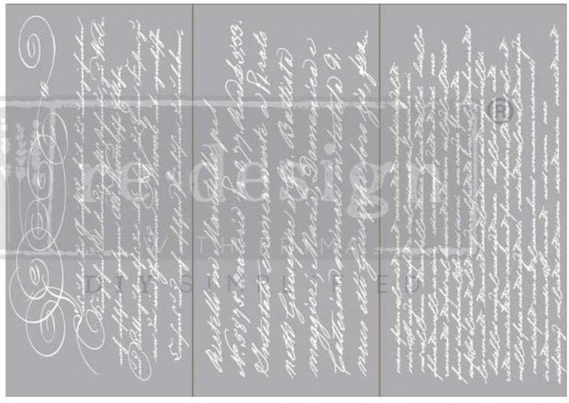 SECRET LETTER II - 3 sheets - 15cm x 30cm each - Redesign Decor Transfer Decal - Furniture Transfer - Baillea's Interiors -