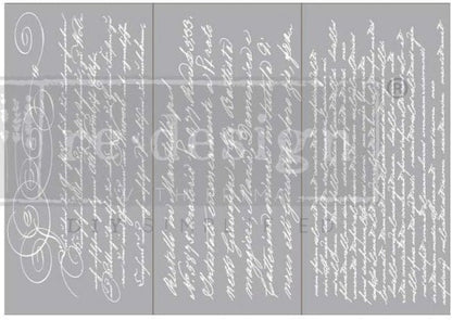 SECRET LETTER II - 3 sheets - 15cm x 30cm each - Redesign Decor Transfer Decal - Furniture Transfer - Baillea's Interiors -