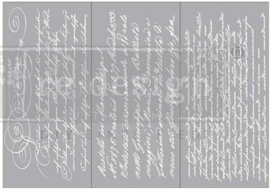 SECRET LETTER II - 3 sheets - 15cm x 30cm each - Redesign Decor Transfer Decal - Furniture Transfer - Baillea's Interiors -