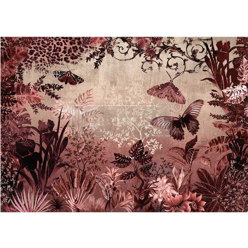 SEPIA RAINFOREST - A1 Rice Paper for Decoupage - LARGE - 59.4cm x 84.1cm - Re-Design with Prima - Decoupage - Baillea's Interiors -
