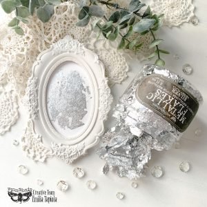 SILVER - Metallic Metal Gilding Flakes - Finnabair Art Ingredients - 150ml - Foils - Baillea's Interiors -