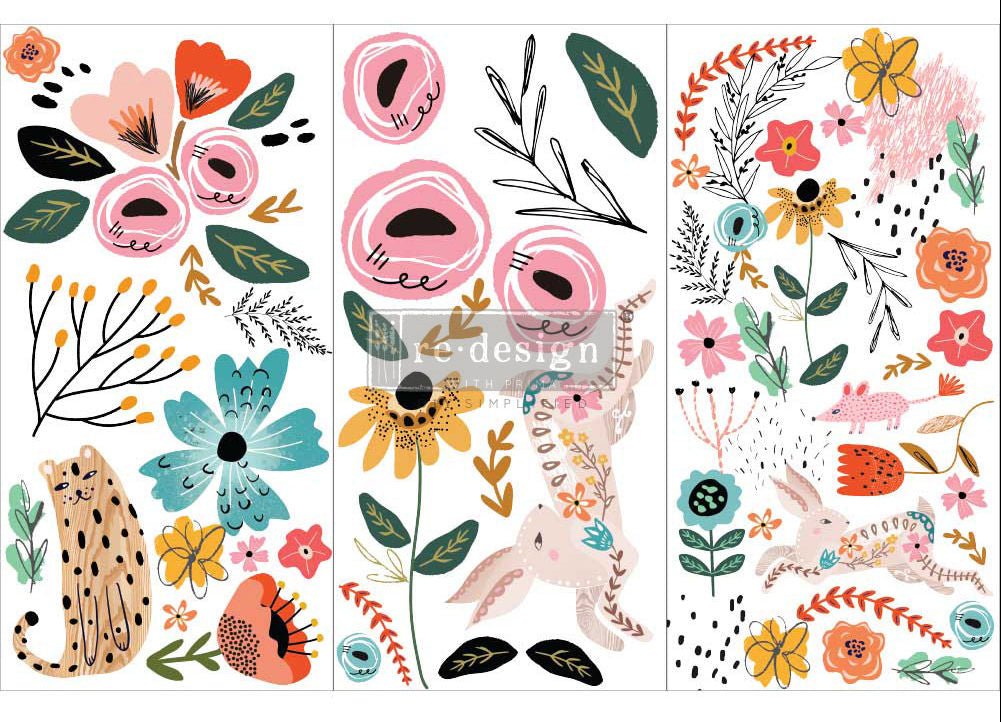 SPRING AWAKENING - 3 sheets - 15cm x 30cm each - Redesign Decor Transfer Decal - Furniture Transfer - Baillea's Interiors -