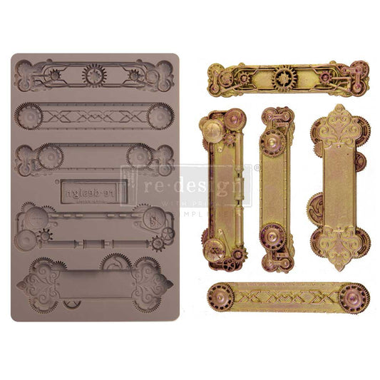 STEAMPUNK PLATES Decor Mould Re-Design with Prima 8" x 5" - Moulds - Baillea's Interiors -