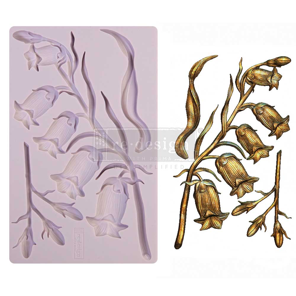 SWEET BELLFLOWER Decor Mould Re-Design with Prima 8" x 5" - Moulds - Baillea's Interiors -