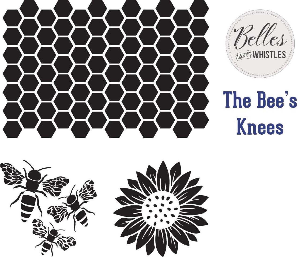 THE BEE'S KNEES 3 Part Stencils by Belles and Whistles - Stencil - Baillea's Interiors -