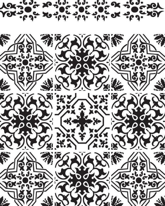 TILES Stencils 35.5cm x 45.7cm by Belles and Whistles - Stencil - Baillea's Interiors -