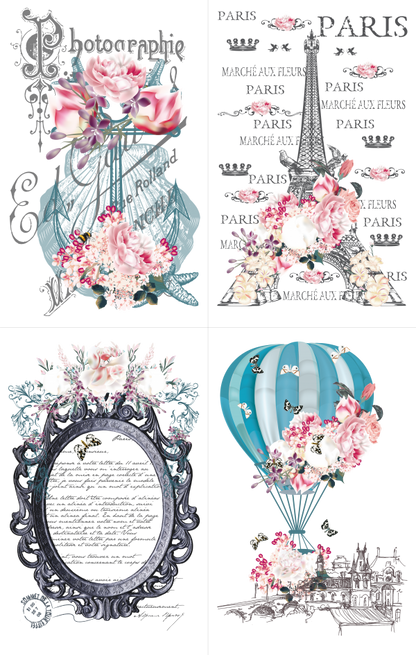 UP IN THE AIR - 4 parts - Hokus Pokus Rub On Decor Transfer Decal - Furniture Transfer - Baillea's Interiors -