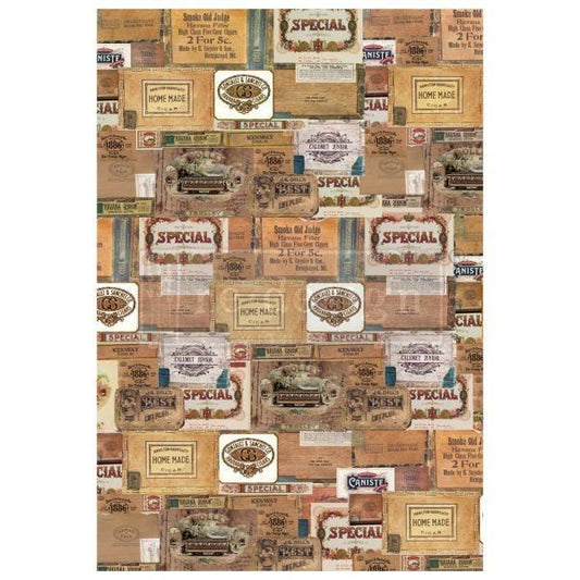 VINTAGE CIGAR BOX - 22" x 32" - Redesign Decor Transfer Decal - Furniture Transfer - Baillea's Interiors -