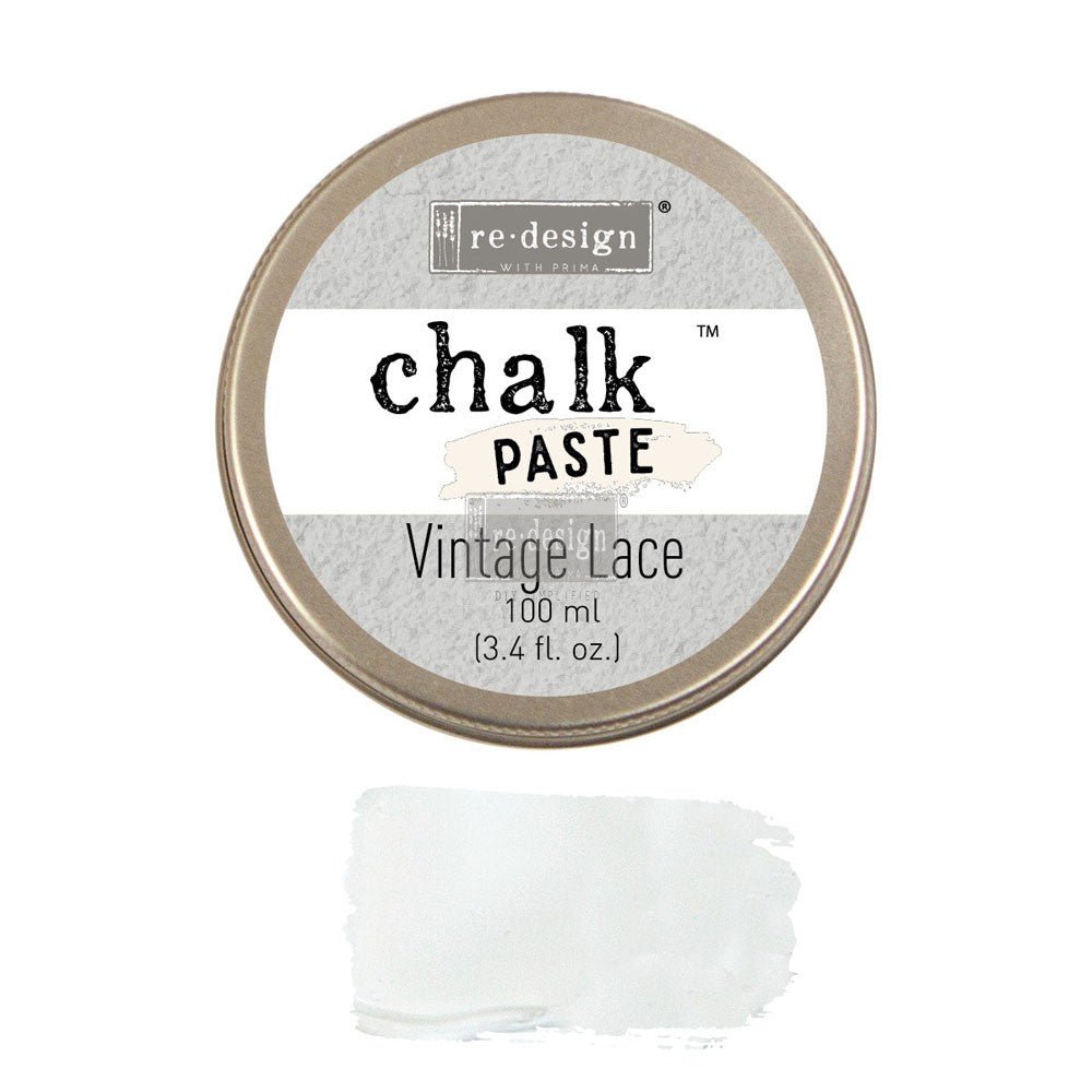 VINTAGE LACE Chalk Paste Re-Design with Prima, Mixed Media - Raised Stencil Medium, 100ml - Chalk Paste - Baillea's Interiors -