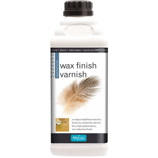 Polyvine Wax Finish Varnish - Clear Dead Flat - 100ml, 500ml, 1 litre