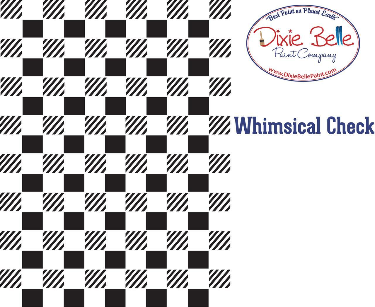 WHIMSICAL CHECK Stencils 35.5cm x 45.7cm by Belles and Whistles - Stencil - Baillea's Interiors -