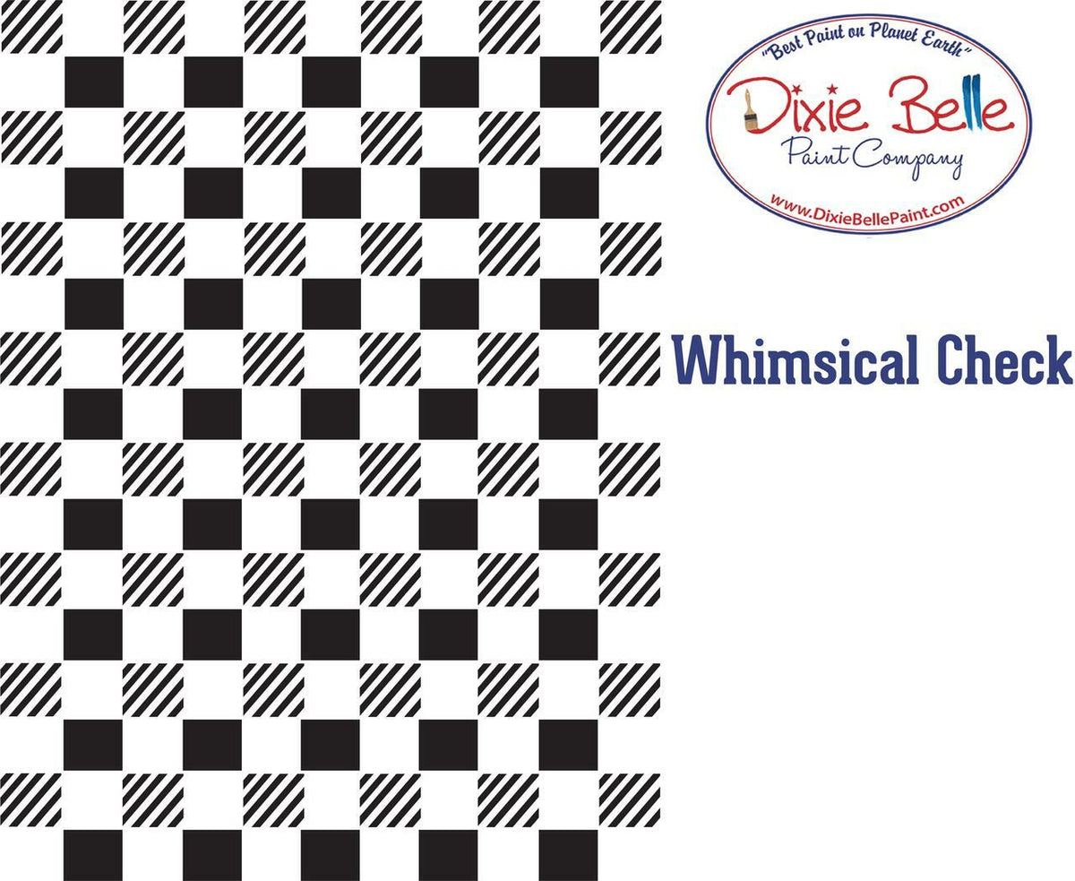 WHIMSICAL CHECK Stencils 35.5cm x 45.7cm by Belles and Whistles - Stencil - Baillea's Interiors -