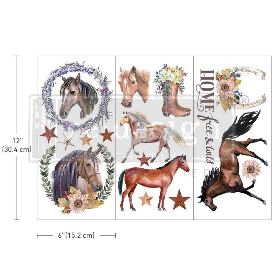 WILD SOUL - 3 sheets - 6" x 12" each - Redesign Decor Transfer Decal - Furniture Transfer - Baillea's Interiors -