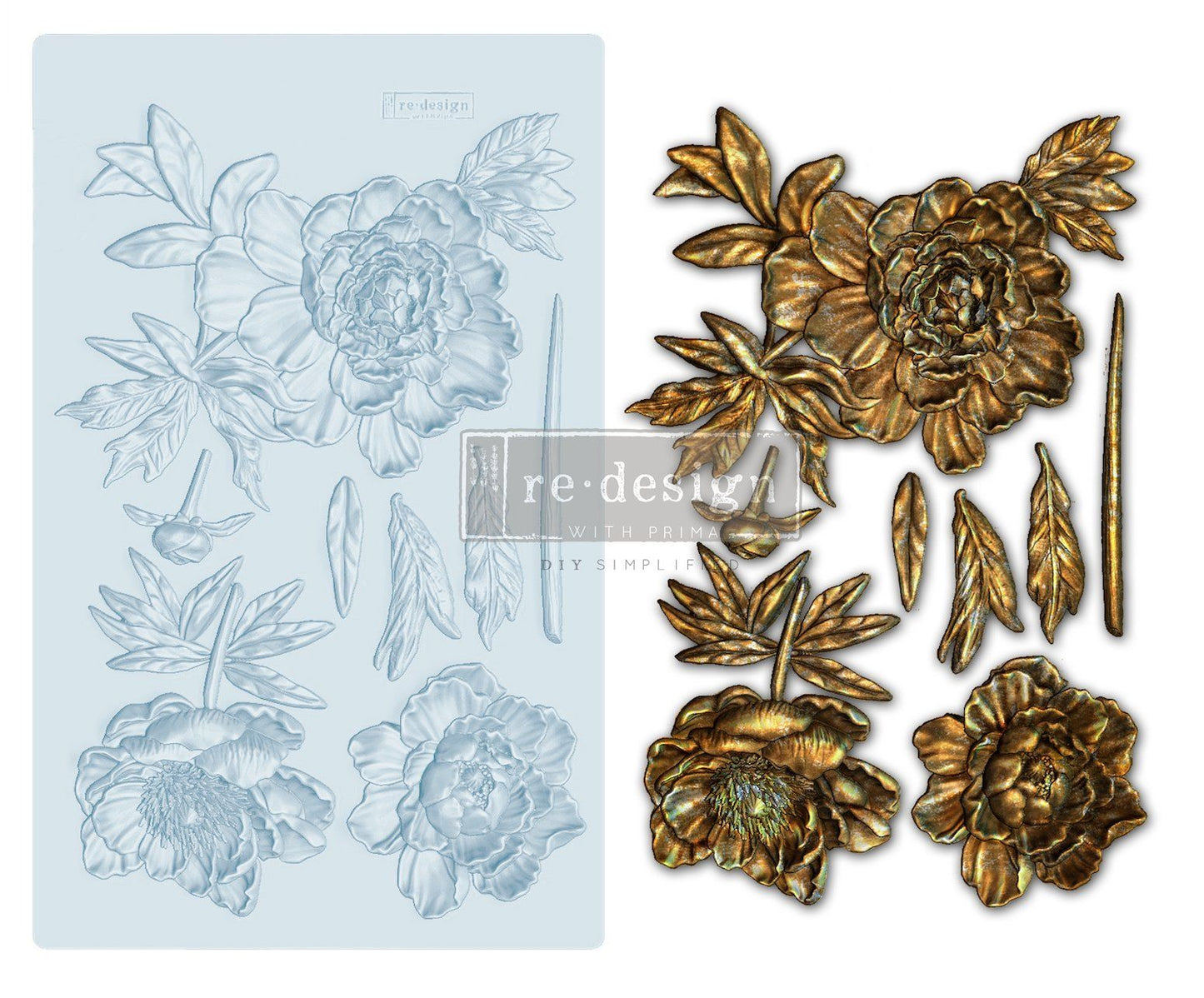 WILDERNESS ROSE Decor Mould Re-Design with Prima 8" x 5" - Moulds - Baillea's Interiors -