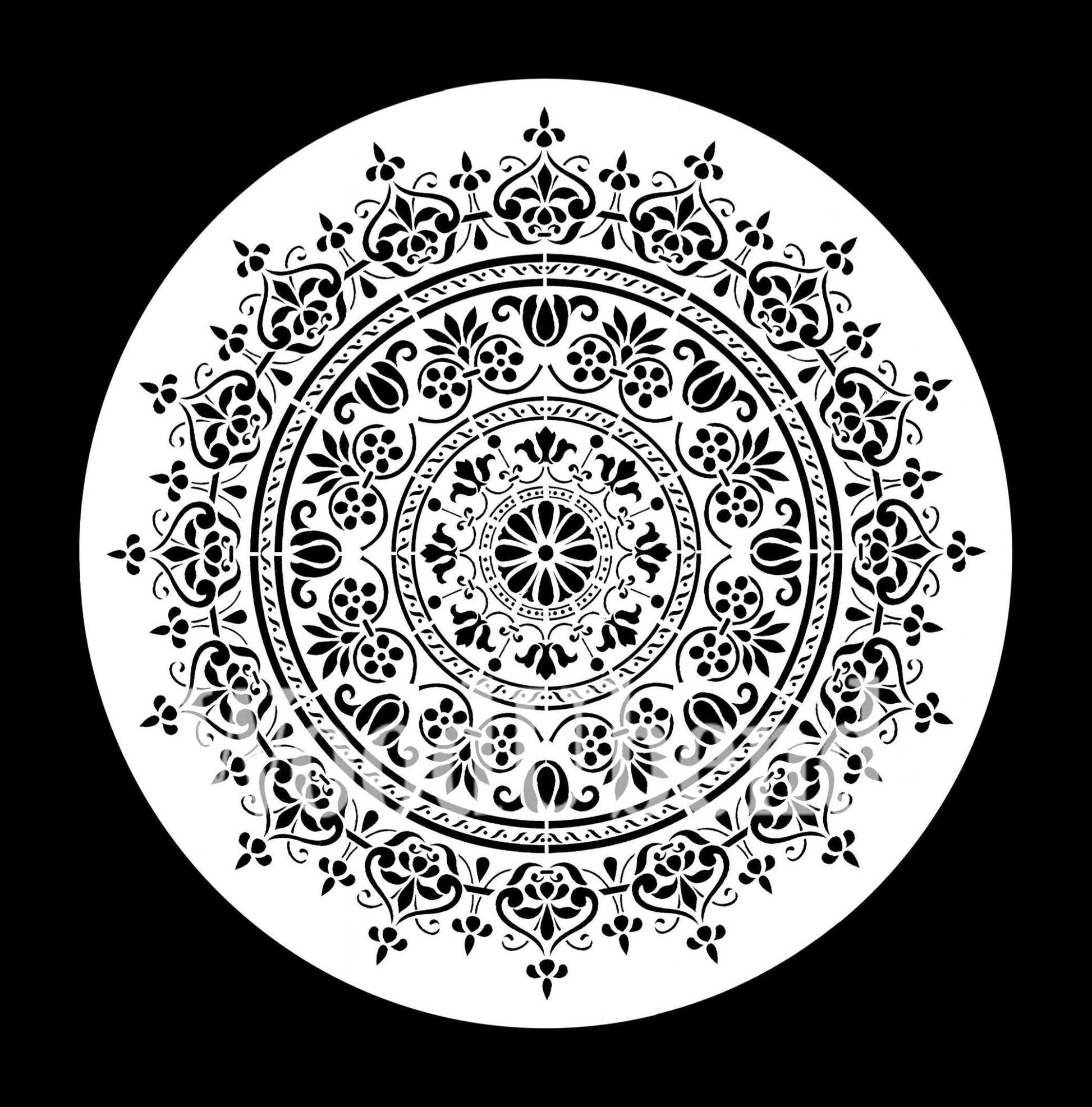 WOODU MANDALA SMALL Stencil - 30cm X 30cm - Stencil - Baillea's Interiors -
